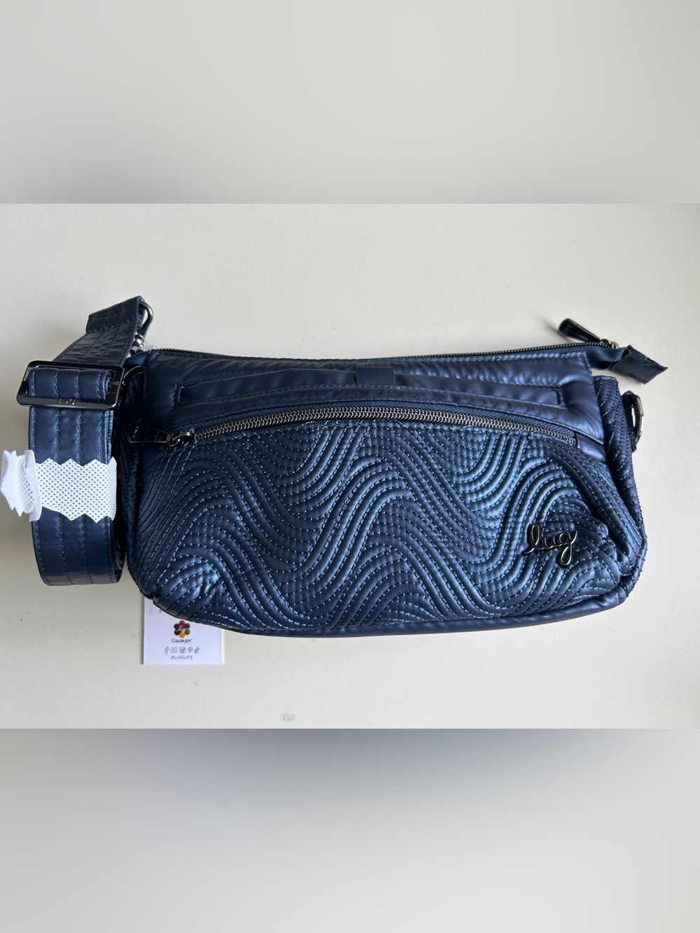 LUG DASH CROSSBODY METALLIC INDIGO NWT